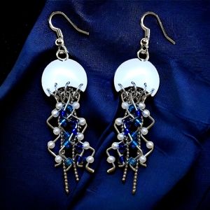 White Jellyfish Earrings